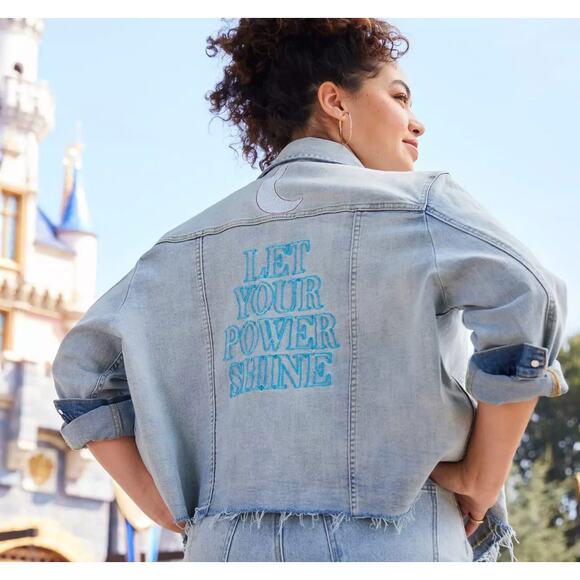 Disney Princess "Let Your Power Shine" Denim Jacket Womens Size L